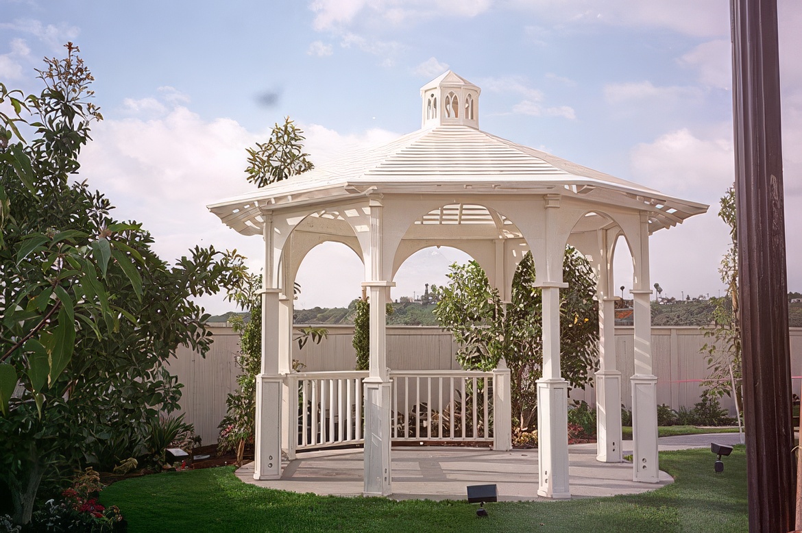 Large White Octagon Gazebo